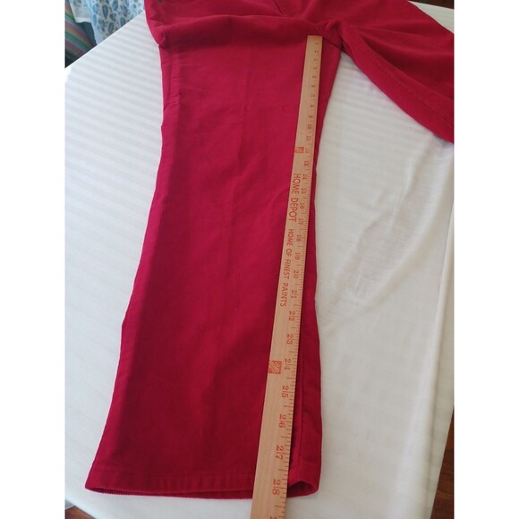 Talbots red corduroy pants 16Petite high rise straight 5-pocket Christmas classi - Picture 11 of 12